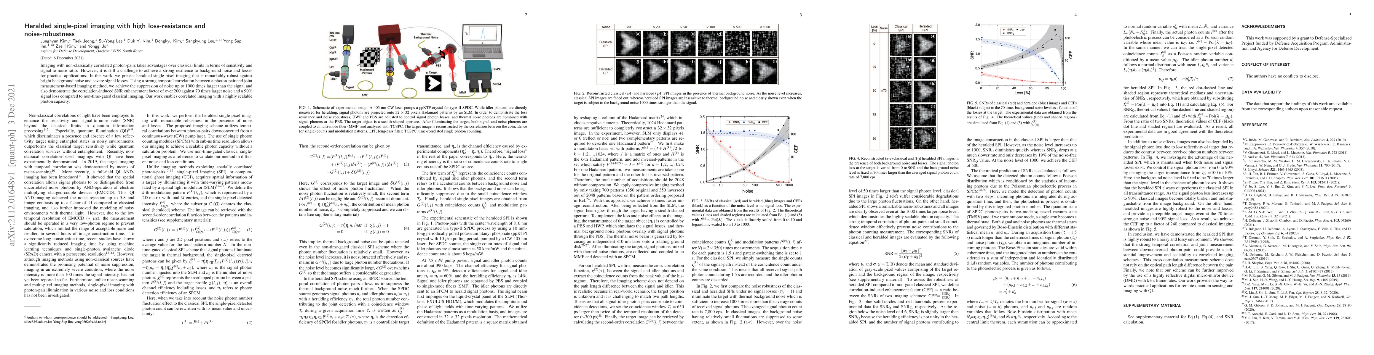 Thumbnail for Heralded single-pixel imaging with high loss-resistance and
  noise-robustness