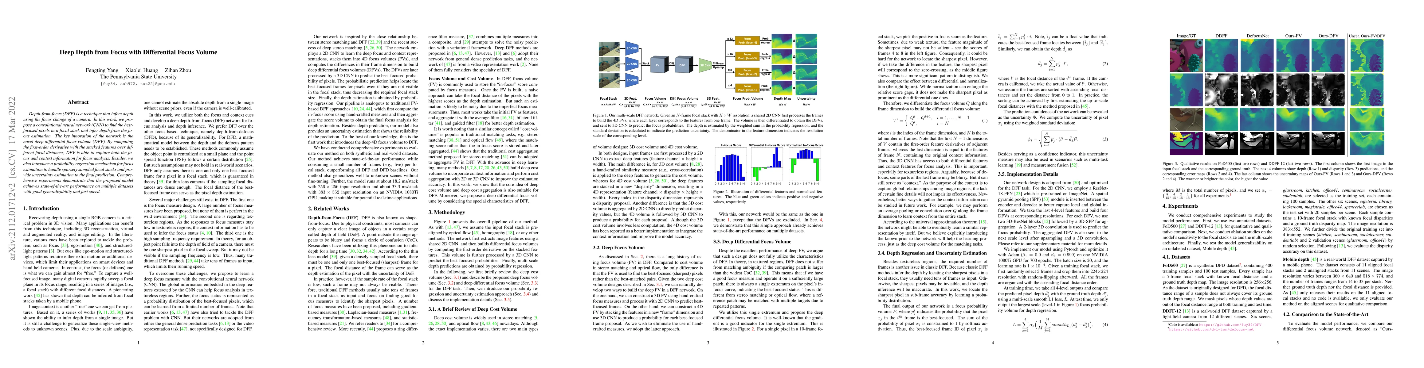 Thumbnail for Deep Depth from Focus with Differential Focus Volume