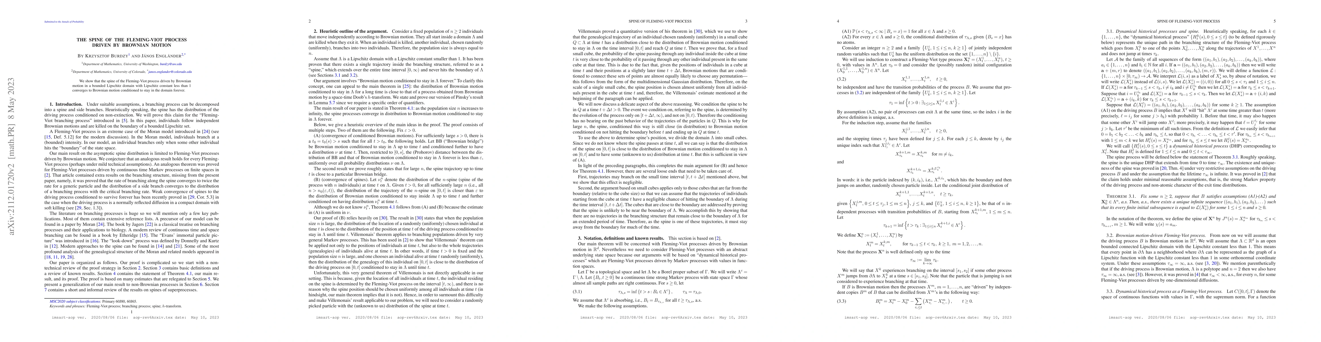 Thumbnail for The Spine of the Fleming-Viot process driven by Brownian motion
