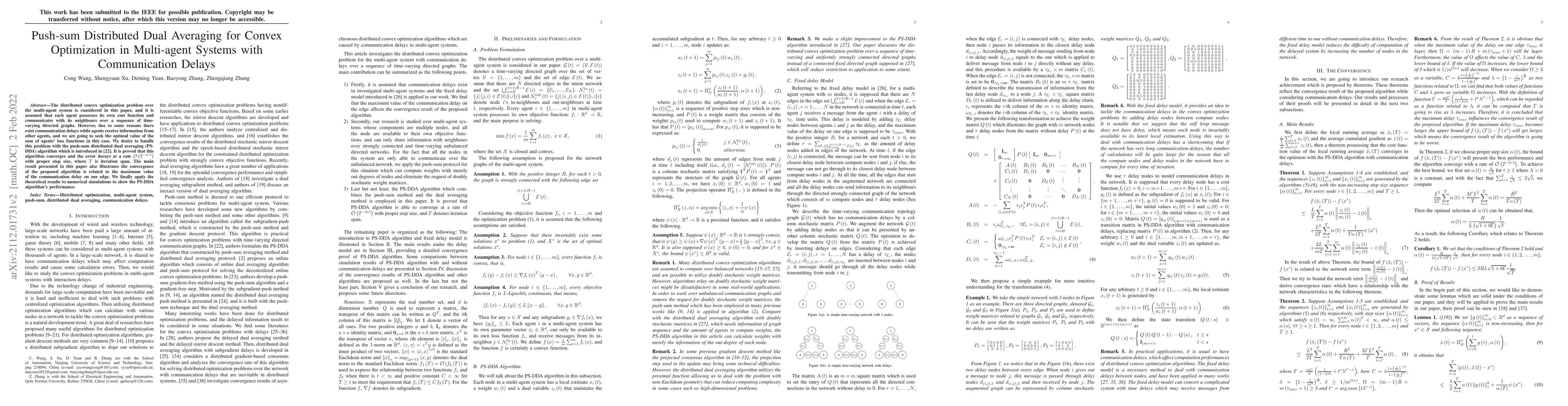 Thumbnail for Push-sum Distributed Dual Averaging for Convex Optimization in
  Multi-agent Systems with Communication Delays