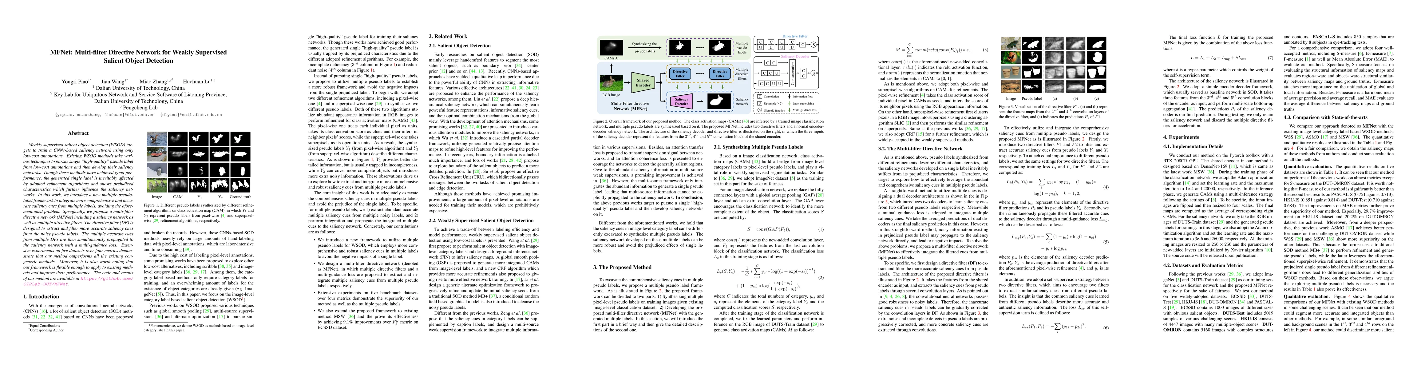 Thumbnail for MFNet: Multi-filter Directive Network for Weakly Supervised Salient
  Object Detection