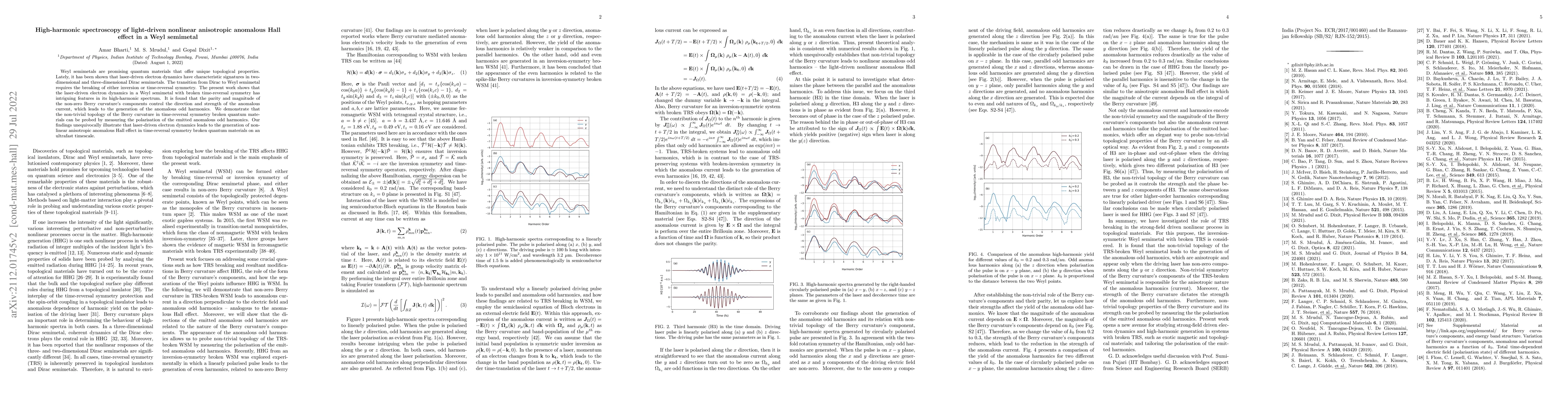 Thumbnail for High-harmonic spectroscopy of light-driven nonlinear anisotropic
  anomalous Hall effect in a Weyl semimetal
