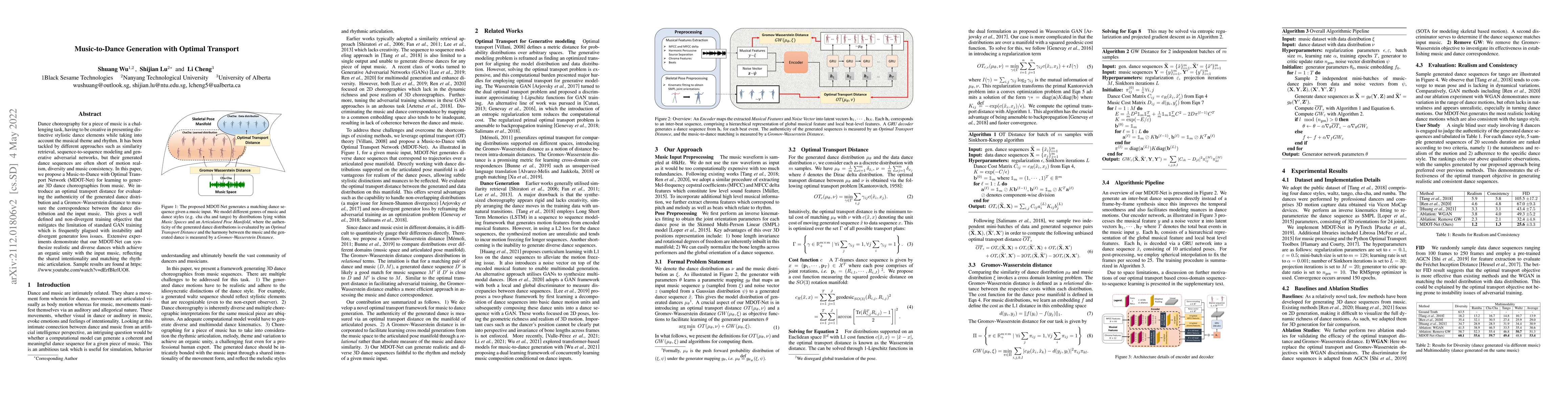 Thumbnail for Music-to-Dance Generation with Optimal Transport