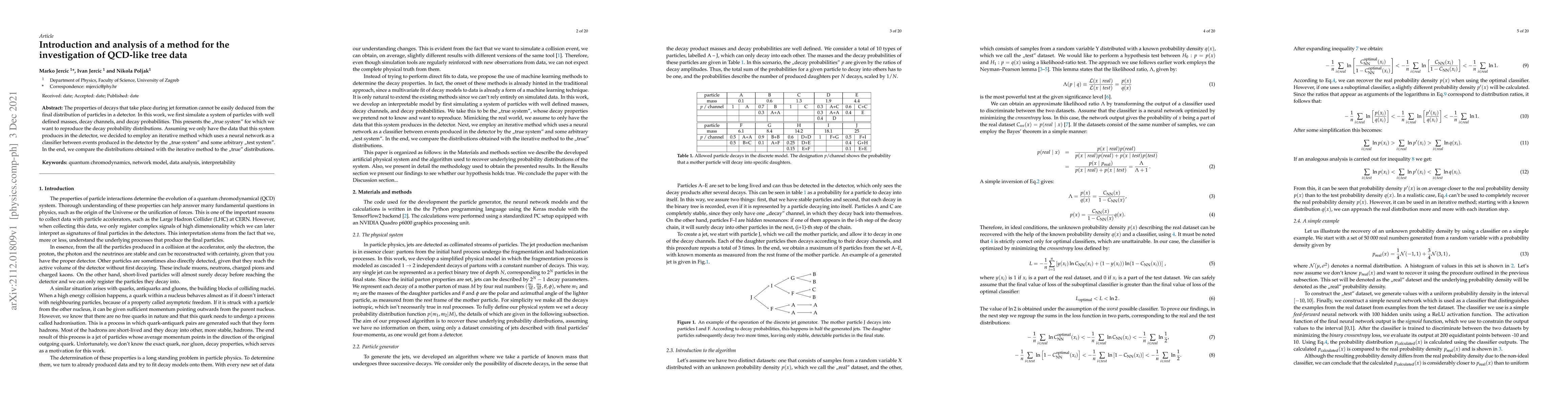 Thumbnail for Introduction and analysis of a method for the investigation of QCD-like
  tree data