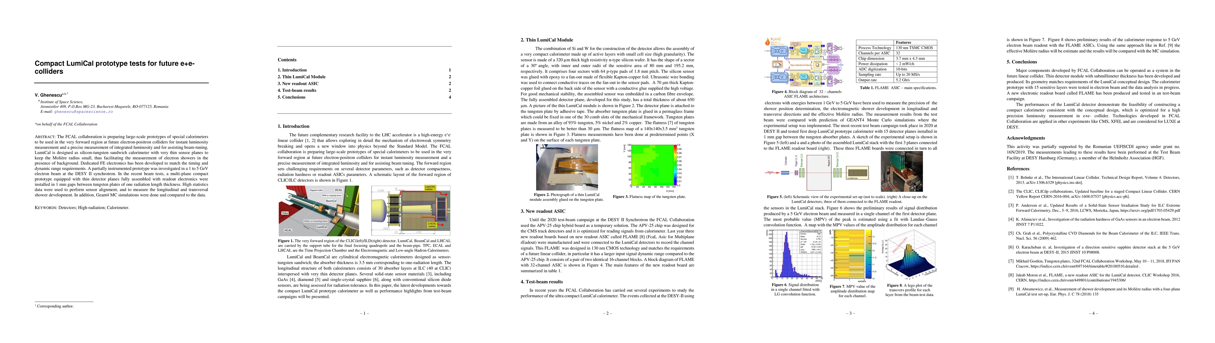Thumbnail for Compact LumiCal prototype tests for future $e^+e^-$ colliders