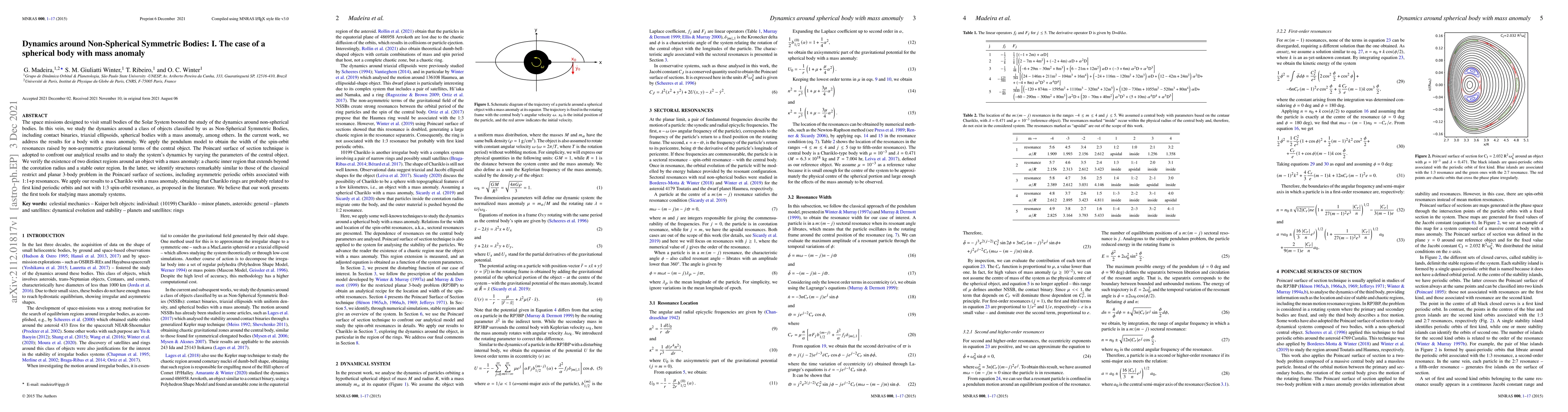 Thumbnail for Dynamics around Non-Spherical Symmetric Bodies: I. The case of a
  spherical body with mass anomaly