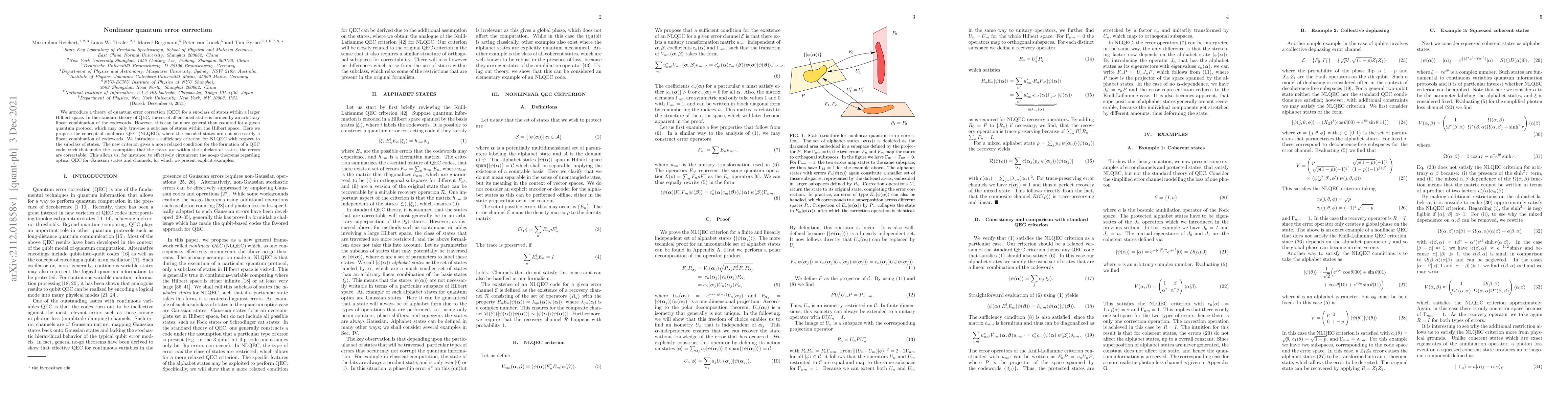 Thumbnail for Nonlinear quantum error correction