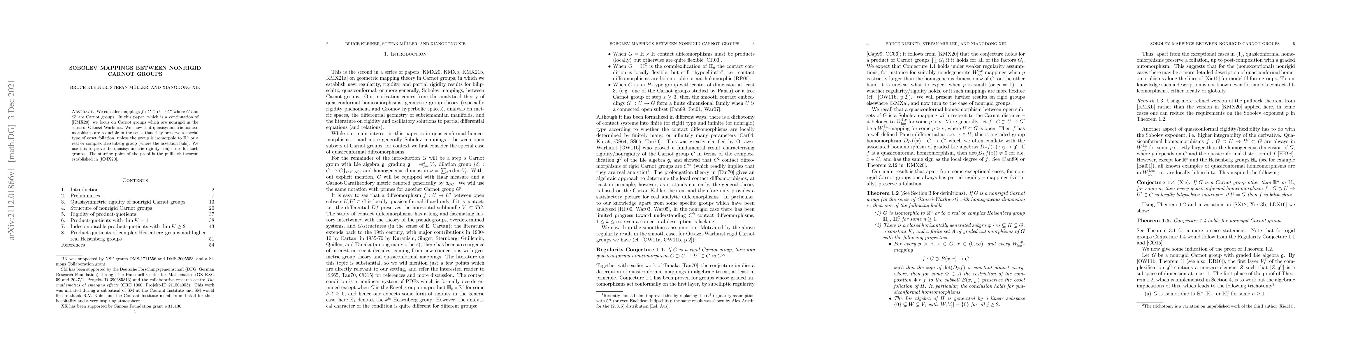 Thumbnail for Sobolev mappings between nonrigid Carnot groups