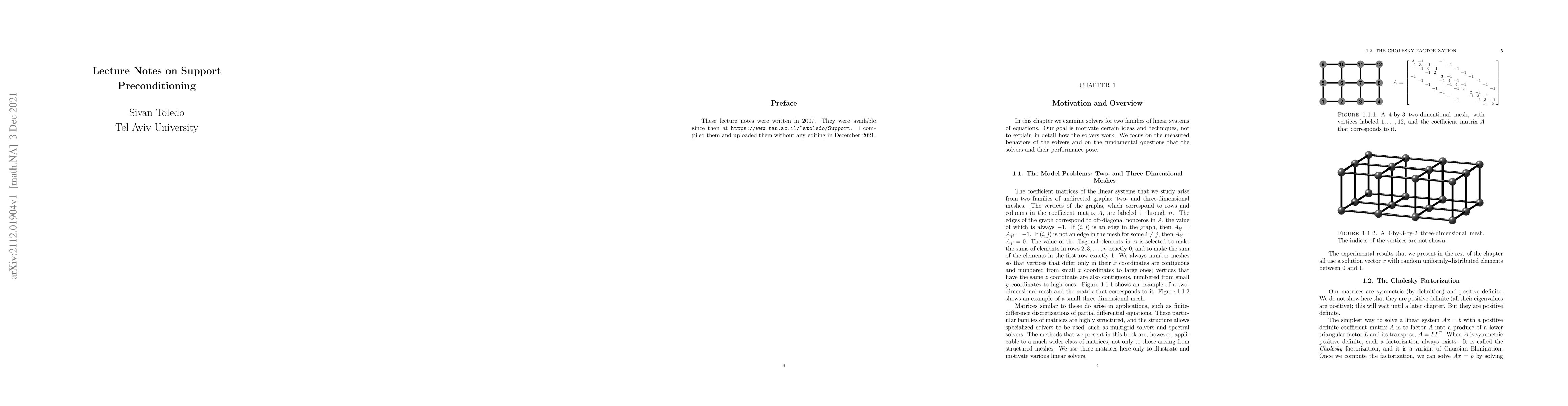 Thumbnail for Lecture Notes on Support Preconditioning