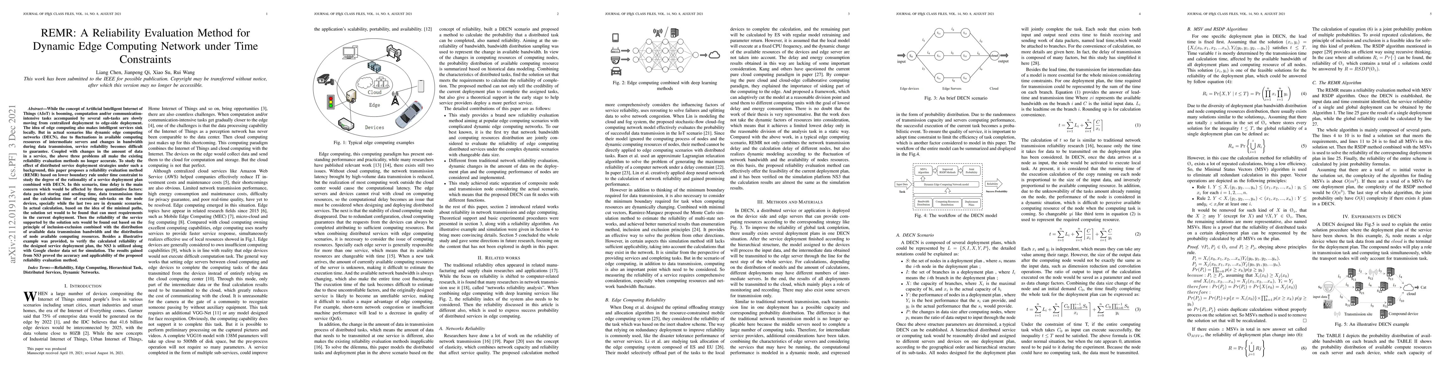 Thumbnail for REMR: A Reliability Evaluation Method for Dynamic Edge Computing Network
  under Time Constraints