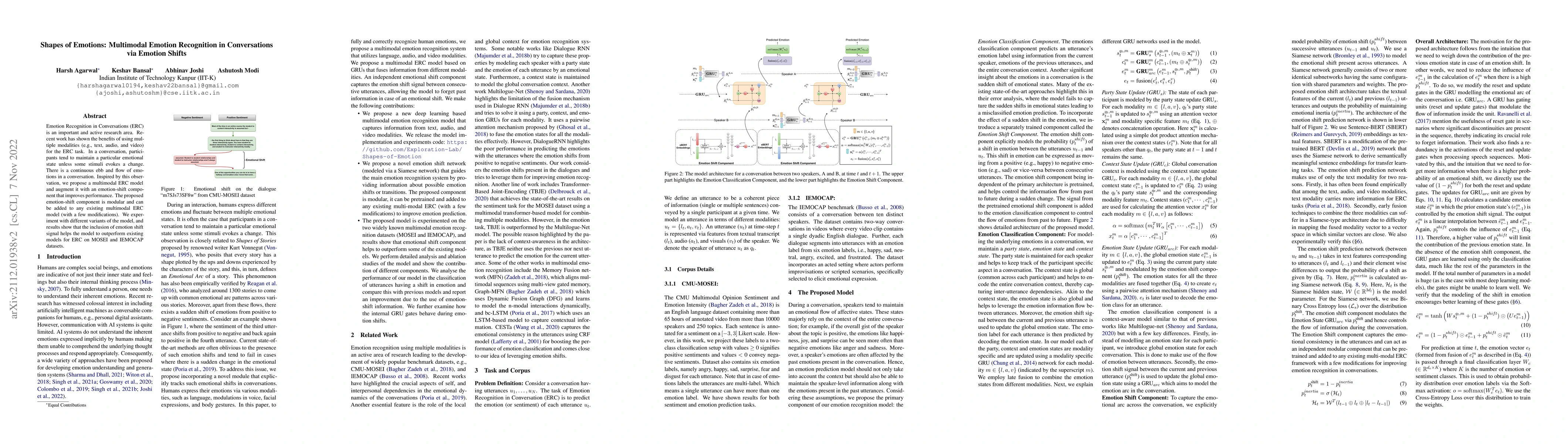 Thumbnail for Shapes of Emotions: Multimodal Emotion Recognition in Conversations via
  Emotion Shifts