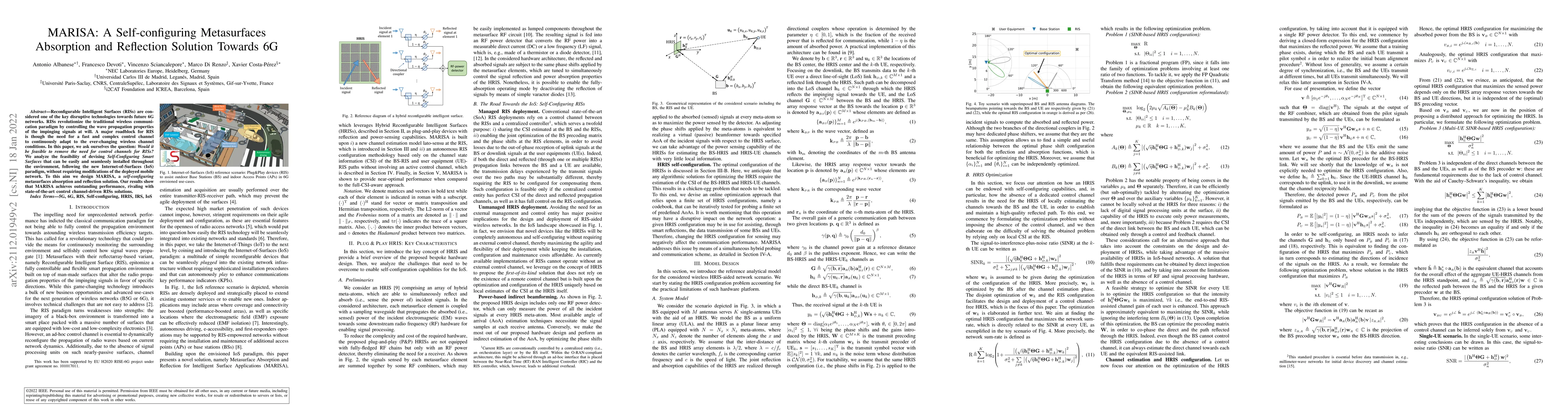 Thumbnail for MARISA: A Self-configuring Metasurfaces Absorption and Reflection
  Solution Towards 6G