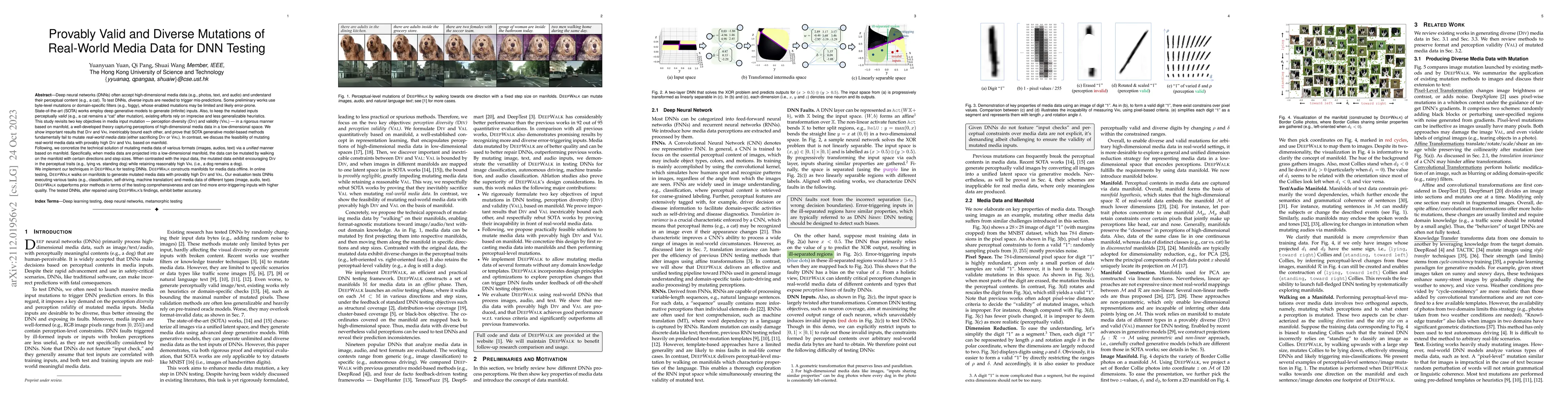 Thumbnail for Provably Valid and Diverse Mutations of Real-World Media Data for DNN
  Testing