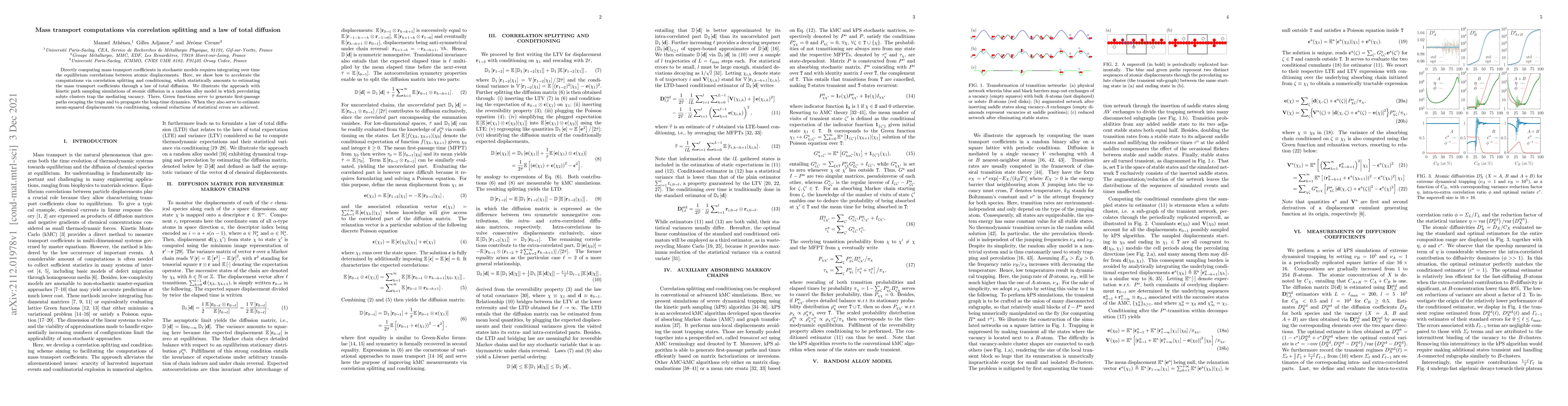 Thumbnail for Mass transport computations via correlation splitting and a law of total
  diffusion