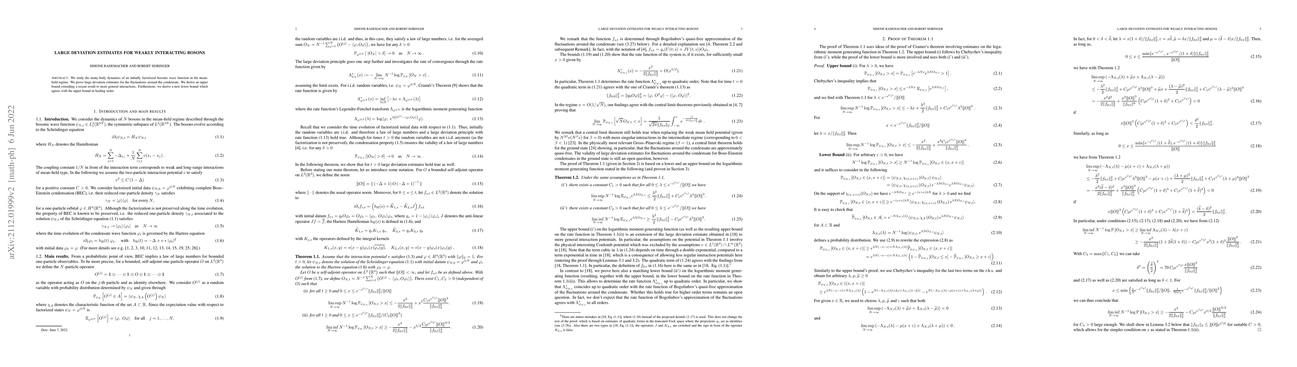 Thumbnail for Large deviation estimates for weakly interacting bosons