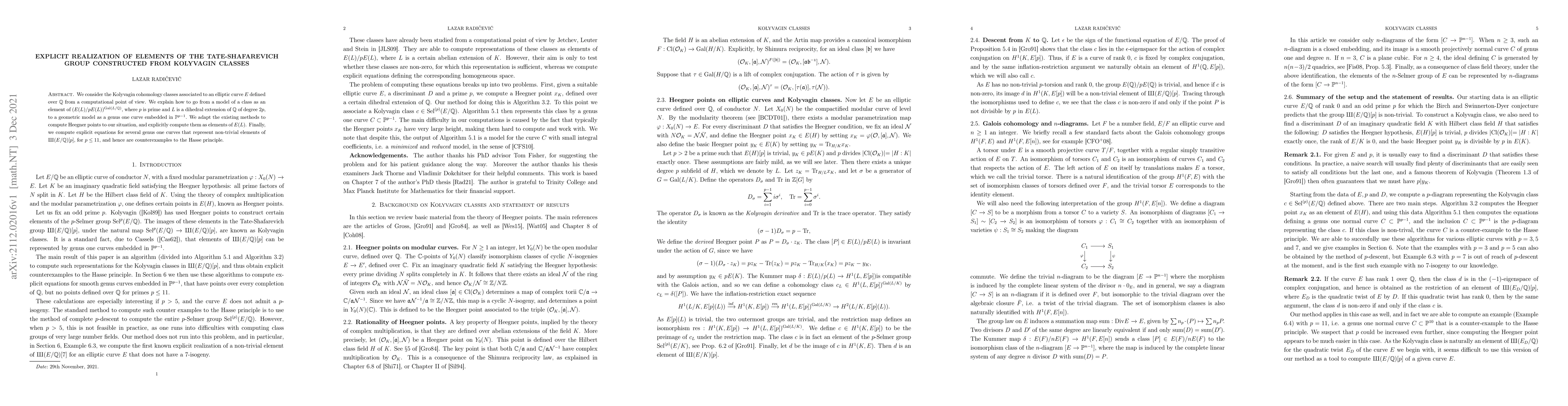 Thumbnail for Explicit realization of elements of the Tate-Shafarevich group
  constructed from Kolyvagin classes