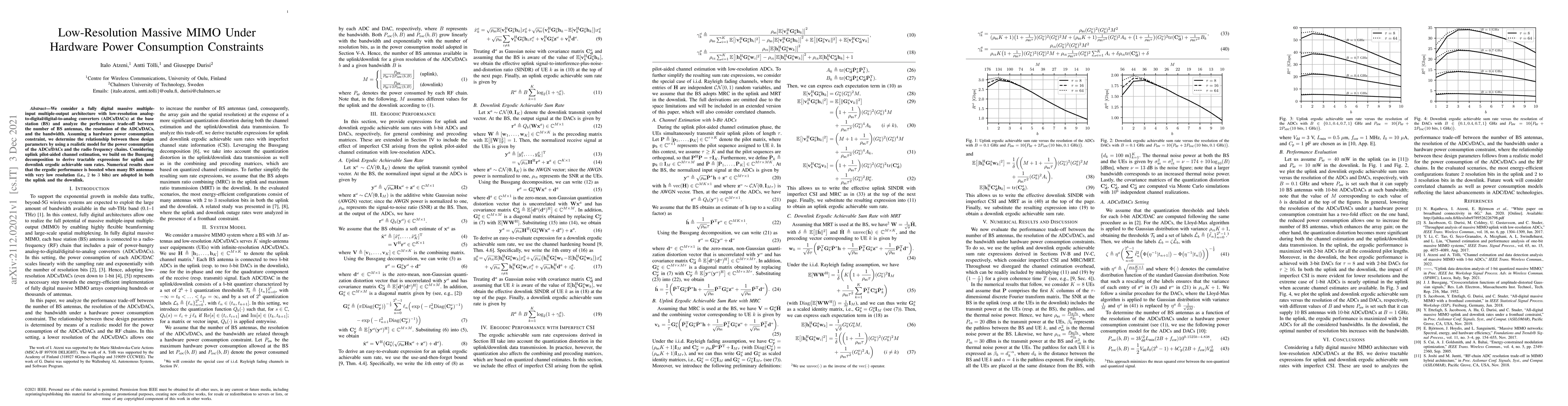 Thumbnail for Low-Resolution Massive MIMO Under Hardware Power Consumption Constraints