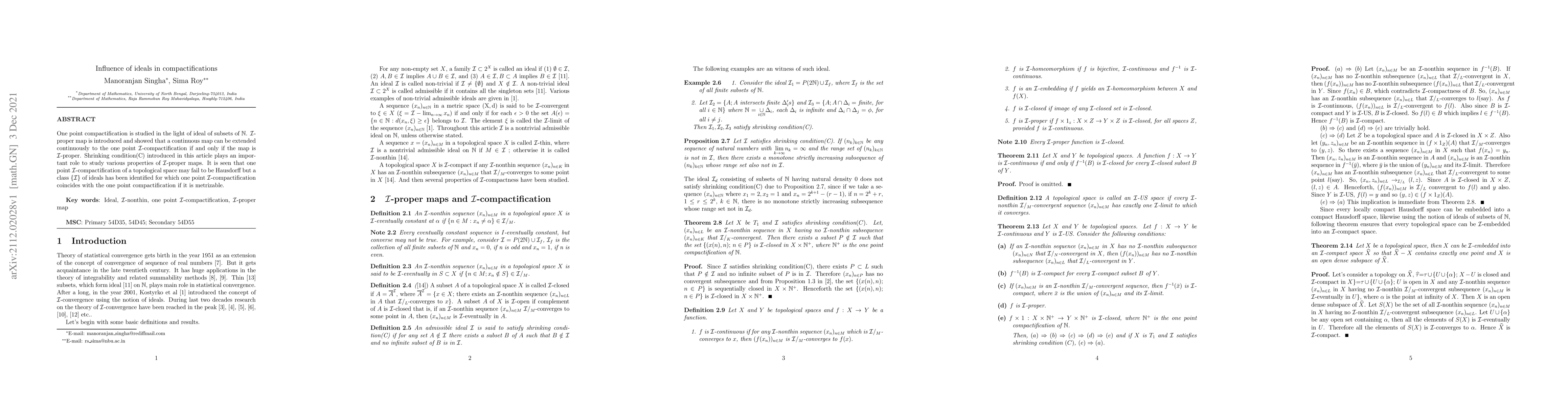 Thumbnail for Influence of ideals in compactifications