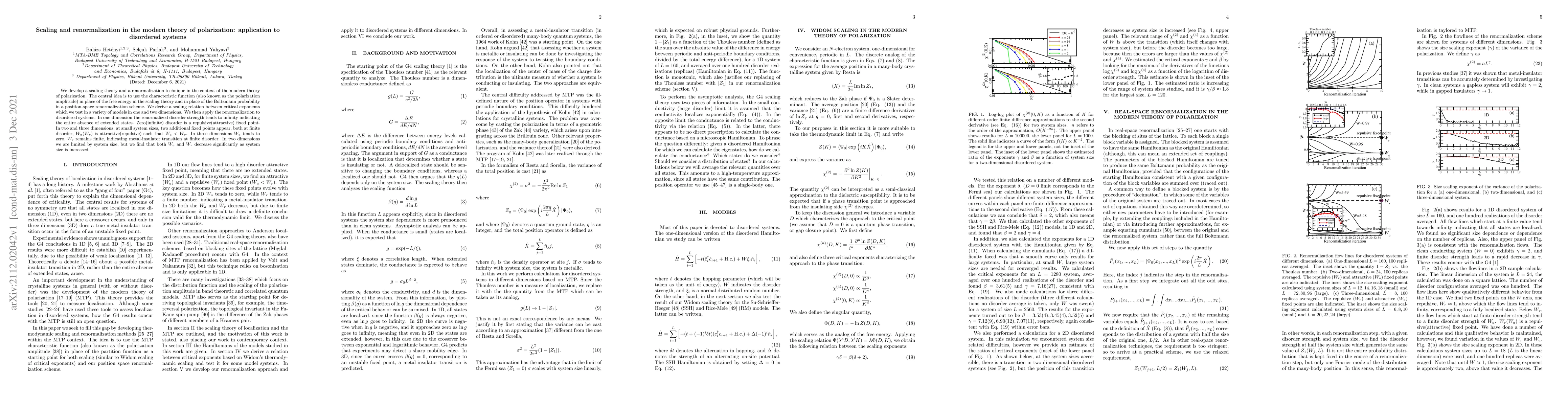 Thumbnail for Scaling and renormalization in the modern theory of polarization:
  application to disordered systems