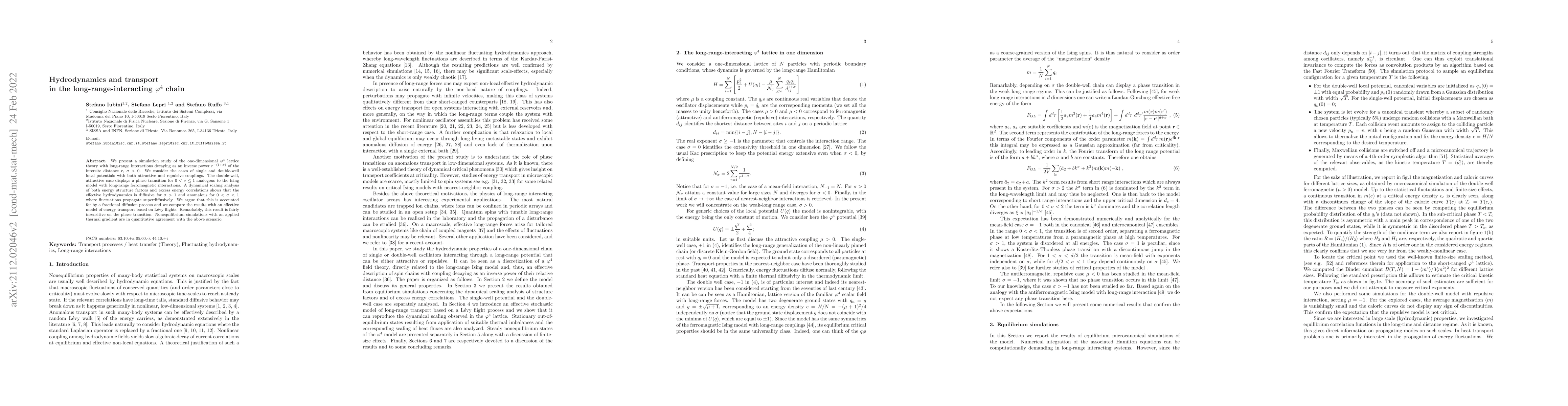 Thumbnail for Hydrodynamics and transport in the long-range-interacting $\varphi^4$
  chain