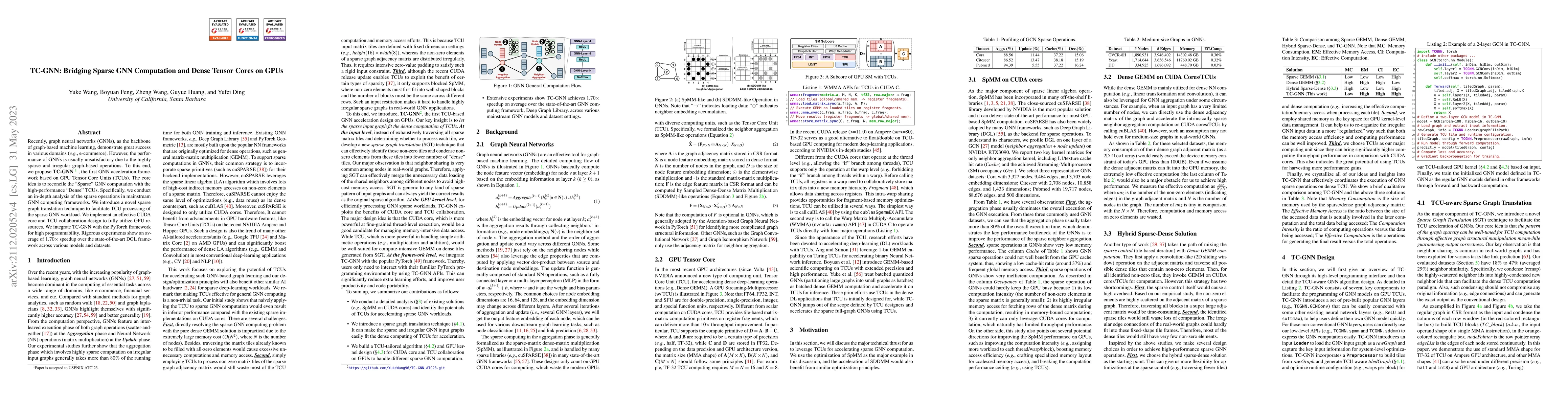 Thumbnail for TC-GNN: Bridging Sparse GNN Computation and Dense Tensor Cores on GPUs