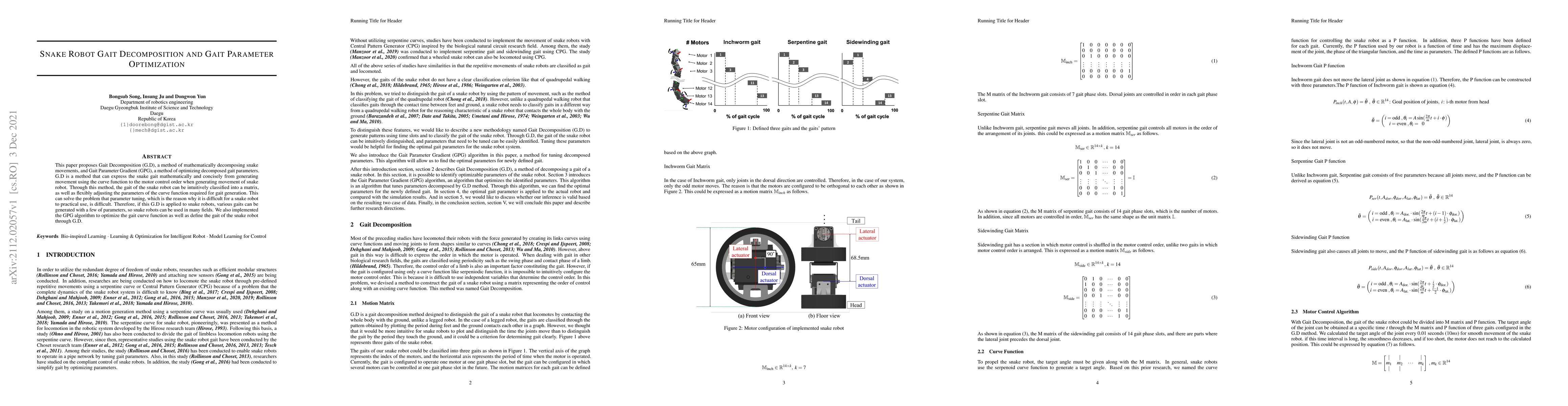 Thumbnail for Snake Robot Gait Decomposition and Gait Parameter Optimization