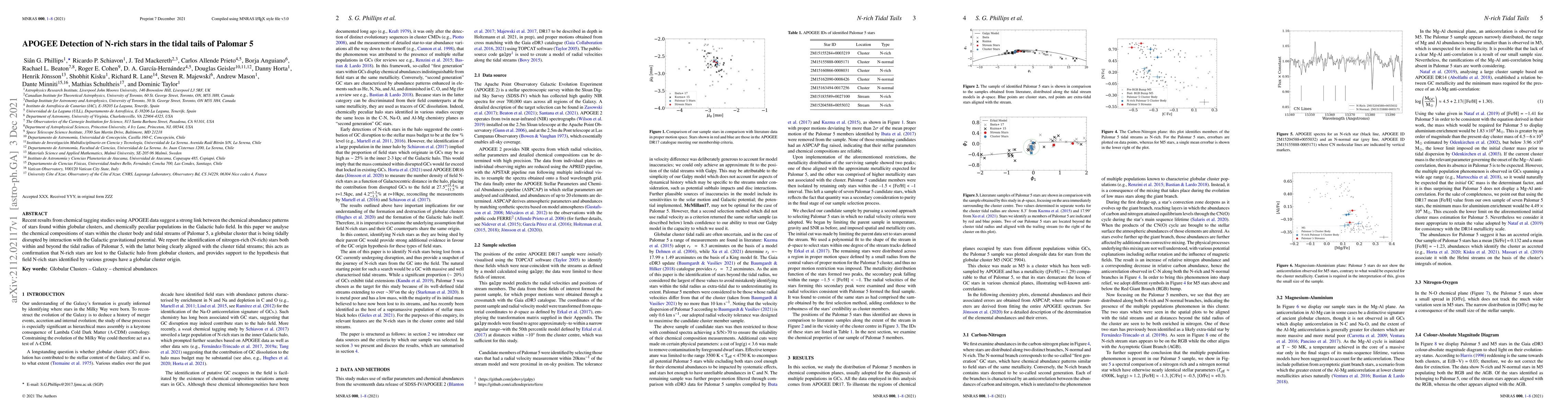 Thumbnail for APOGEE Detection of N-rich stars in the tidal tails of Palomar 5