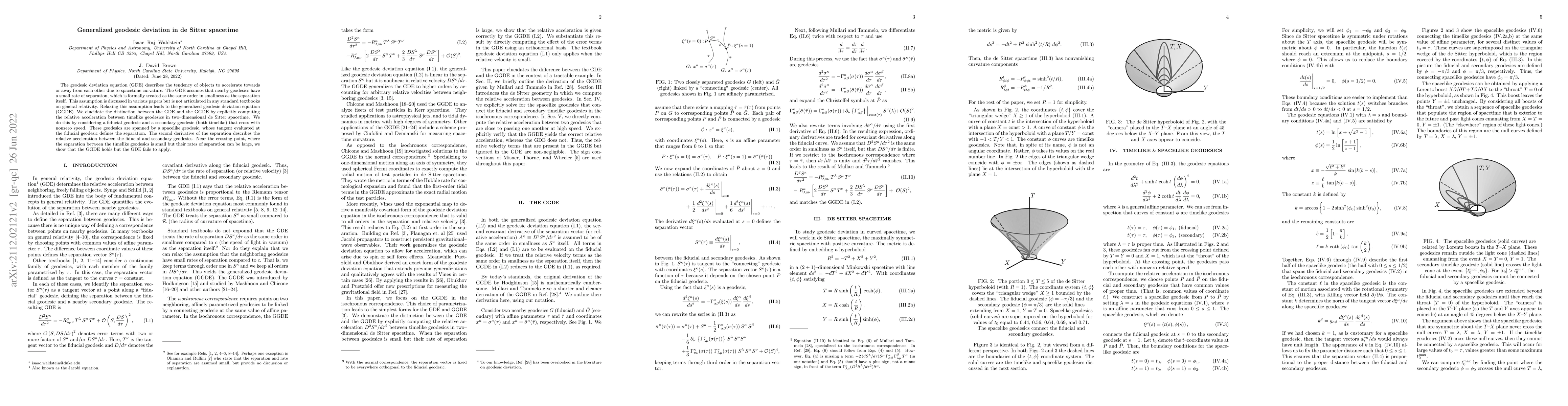 Thumbnail for Generalized geodesic deviation in de Sitter spacetime