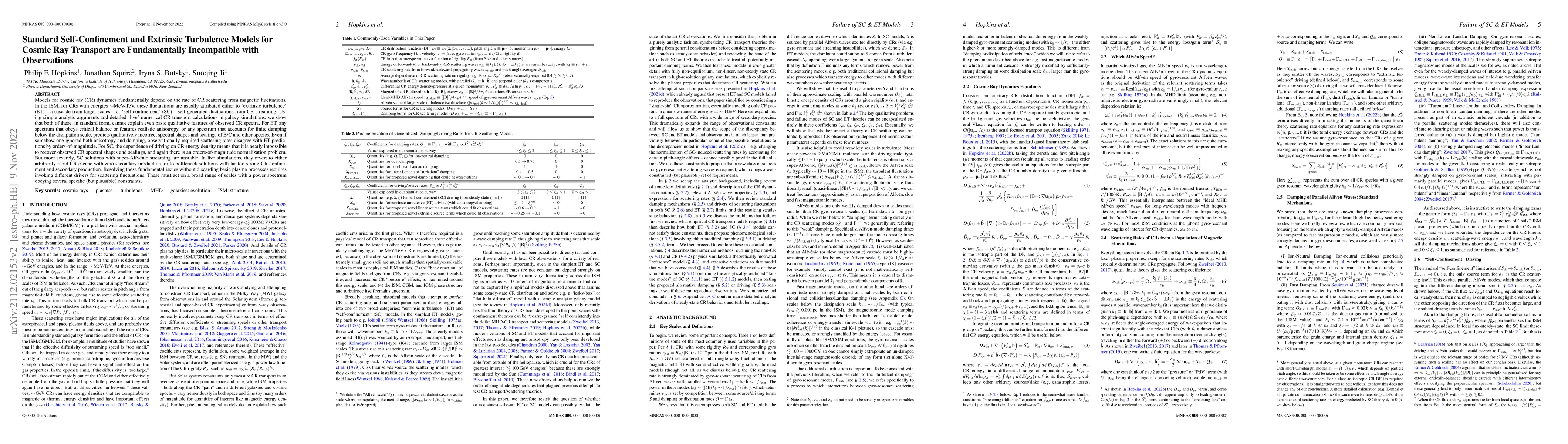 Thumbnail for Standard Self-Confinement and Extrinsic Turbulence Models for Cosmic Ray
  Transport are Fundamentally Incompatible with Observations