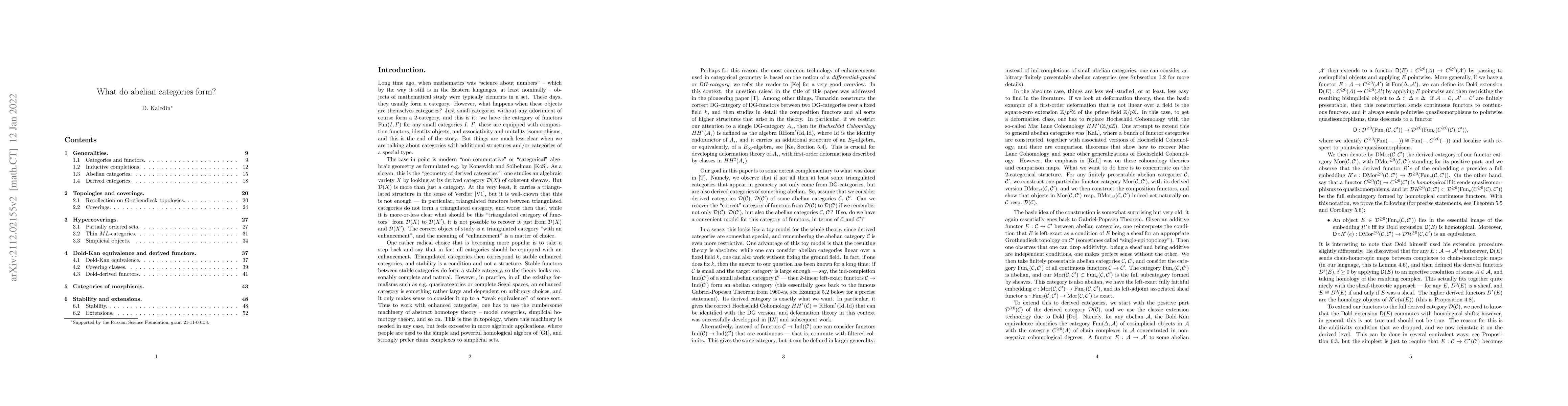 Thumbnail for What do abelian categories form?