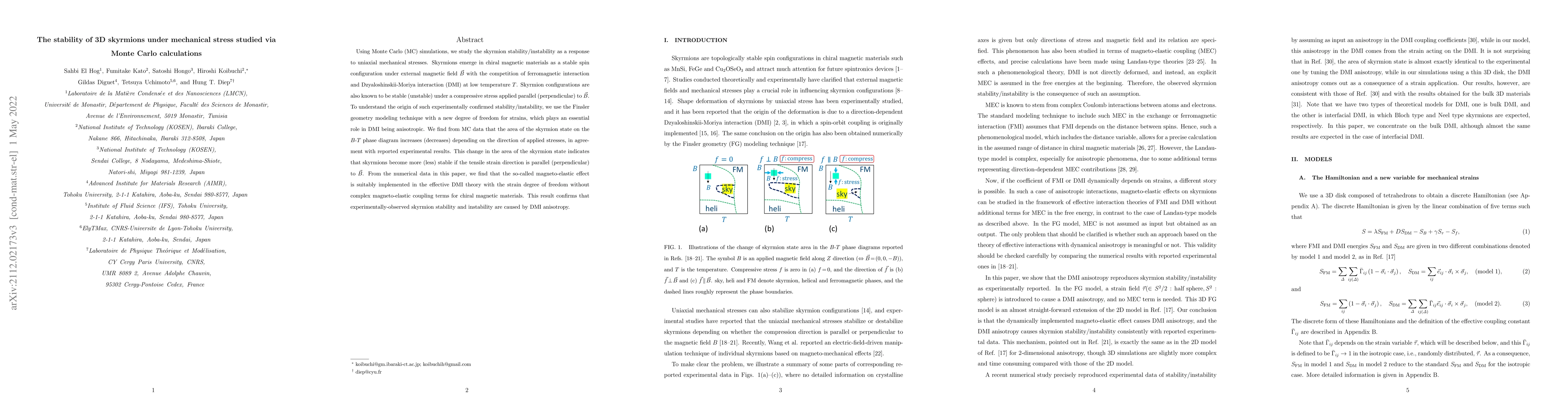 Thumbnail for The stability of 3D skyrmions under mechanical stress studied via Monte
  Carlo calculations