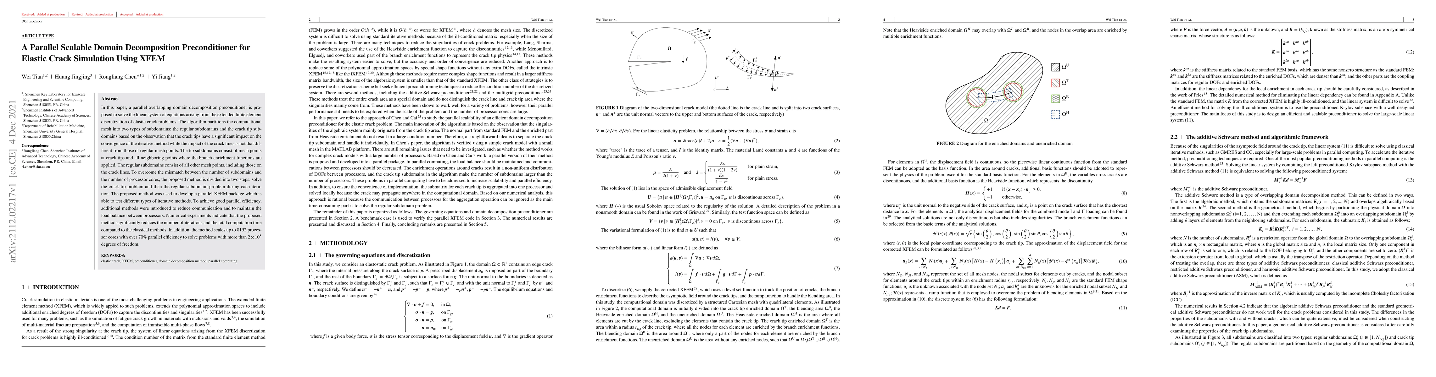 Thumbnail for A Parallel Scalable Domain Decomposition Preconditioner for Elastic
  Crack Simulation Using XFEM