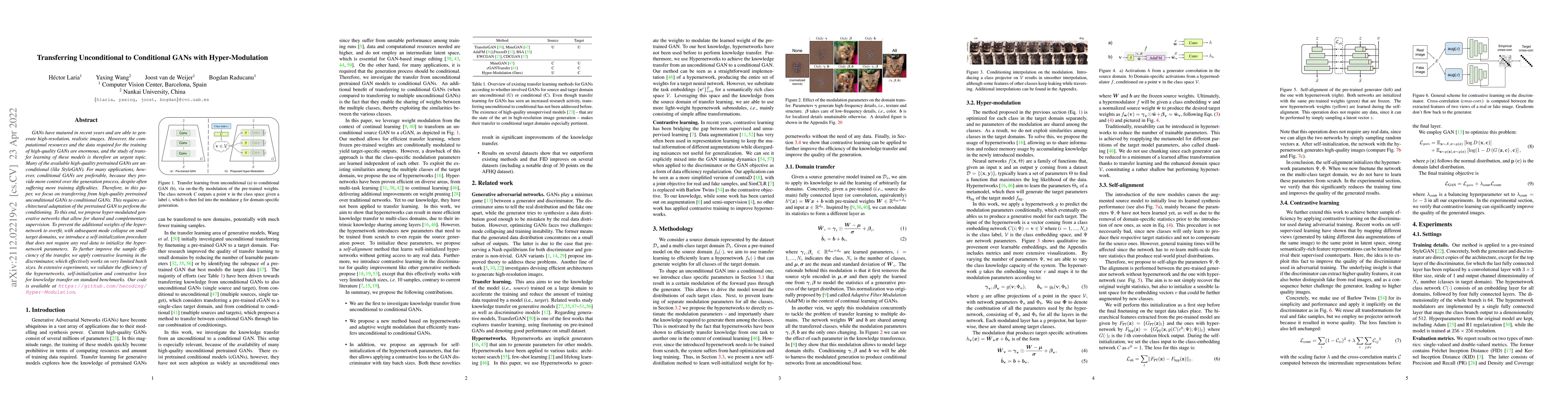 Thumbnail for Transferring Unconditional to Conditional GANs with Hyper-Modulation