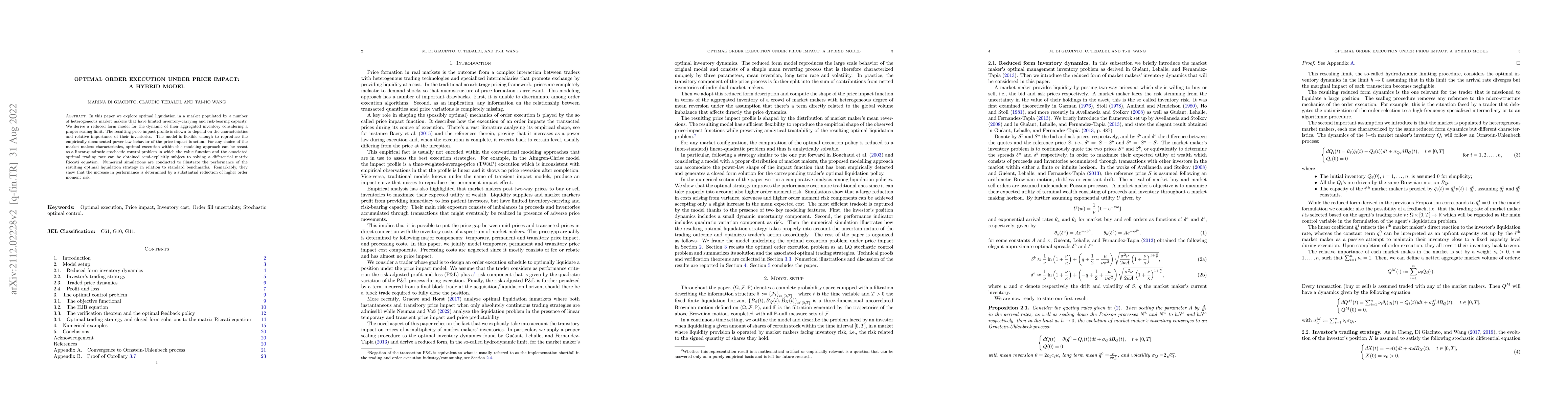 Thumbnail for Optimal order execution under price impact: A hybrid model