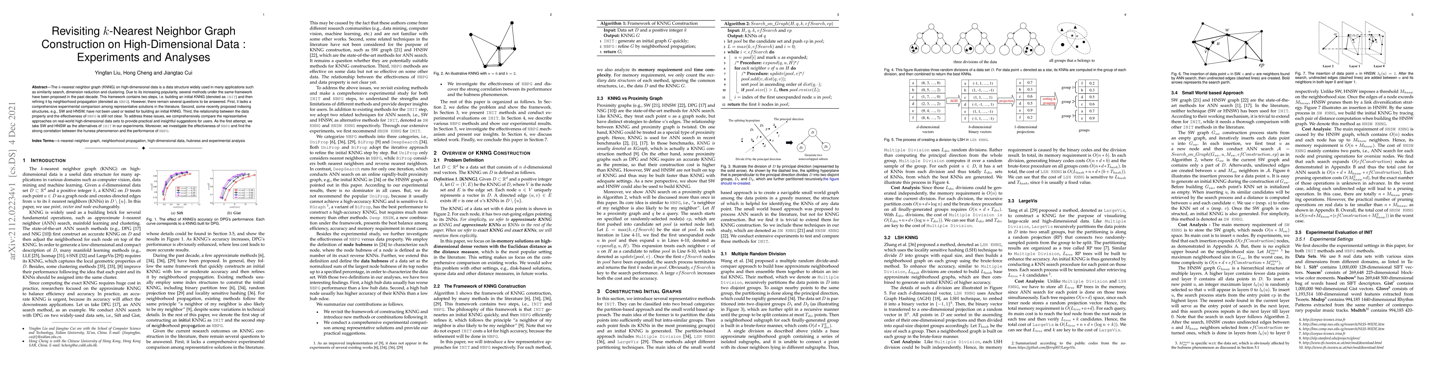 Thumbnail for Revisiting $k$-Nearest Neighbor Graph Construction on High-Dimensional
  Data : Experiments and Analyses