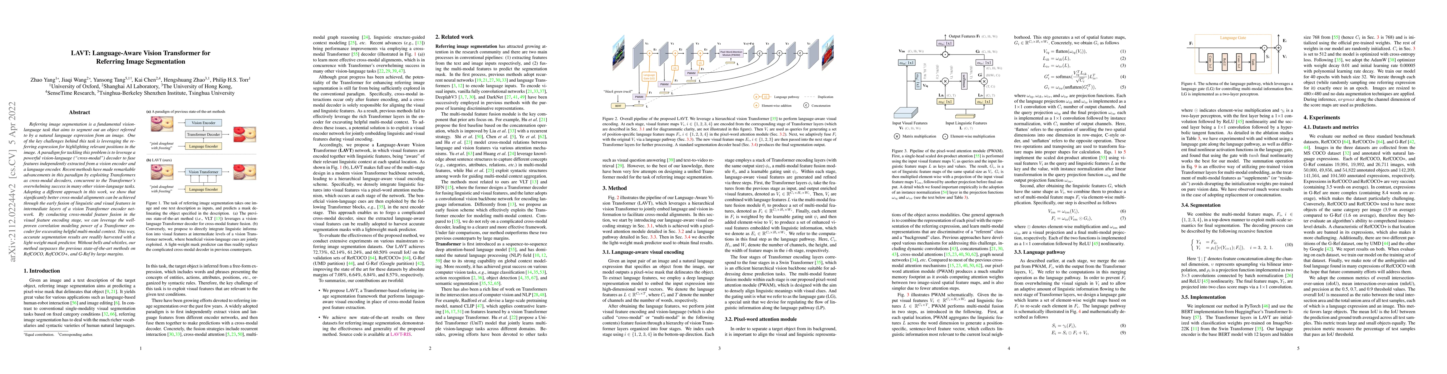 Thumbnail for LAVT: Language-Aware Vision Transformer for Referring Image Segmentation