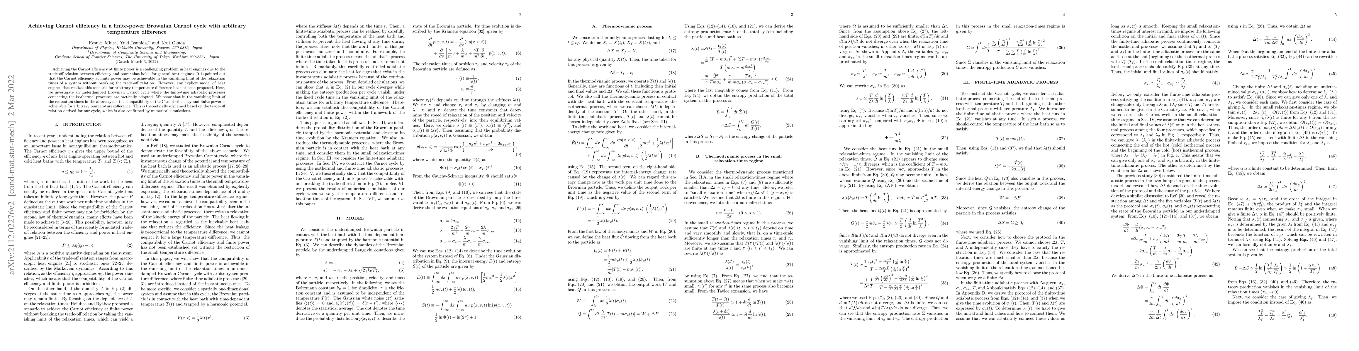 Thumbnail for Achieving Carnot efficiency in a finite-power Brownian Carnot cycle with
  arbitrary temperature difference