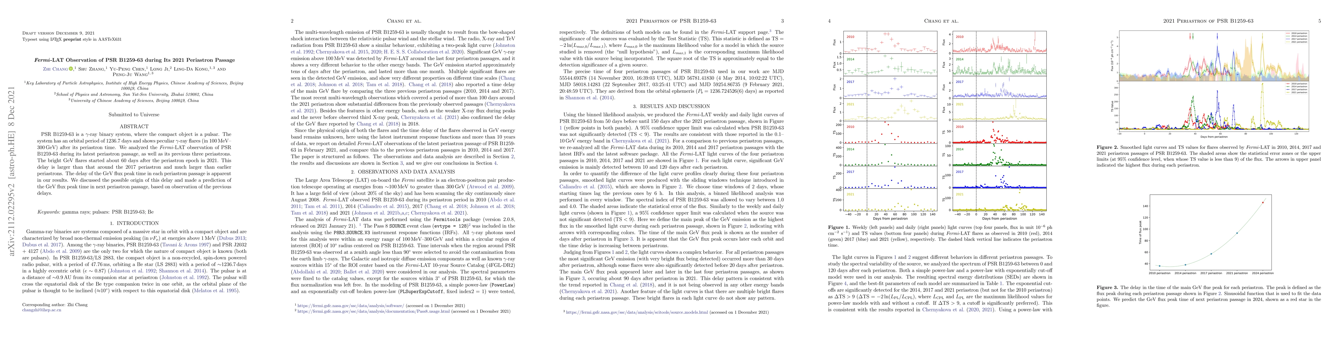 Thumbnail for Fermi-LAT Observation of PSR B1259-63 during Its 2021 Periastron Passage