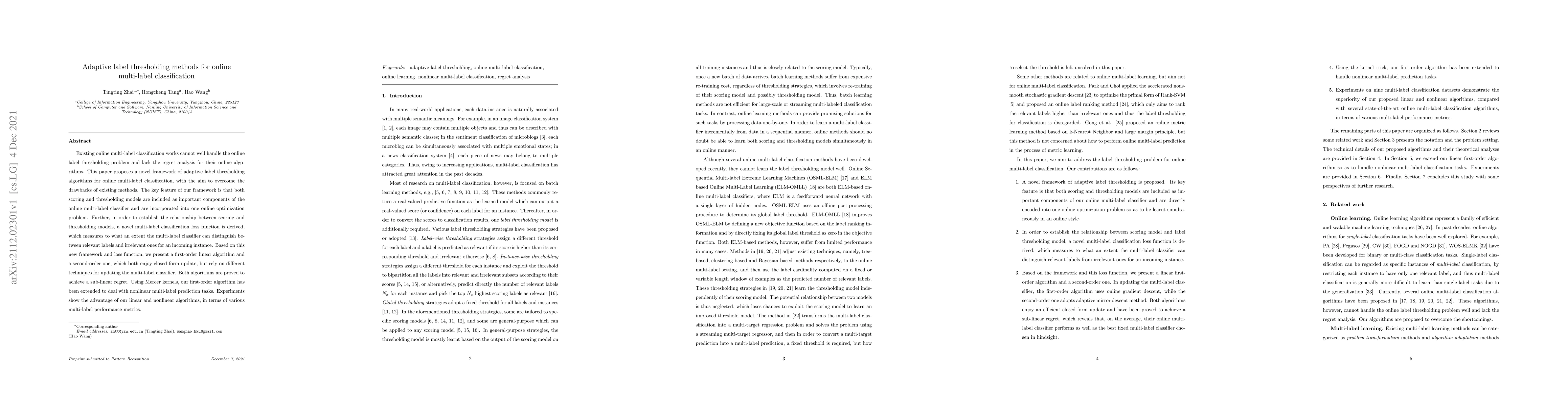 Thumbnail for Adaptive label thresholding methods for online multi-label
  classification