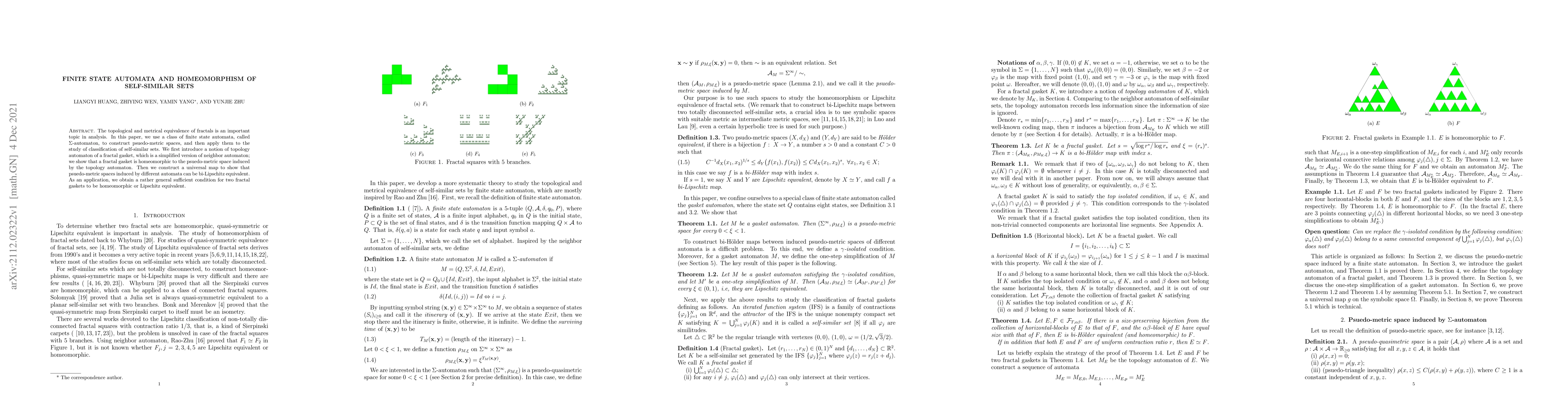 Thumbnail for Finite state automata and homeomorphism of self-similar sets
