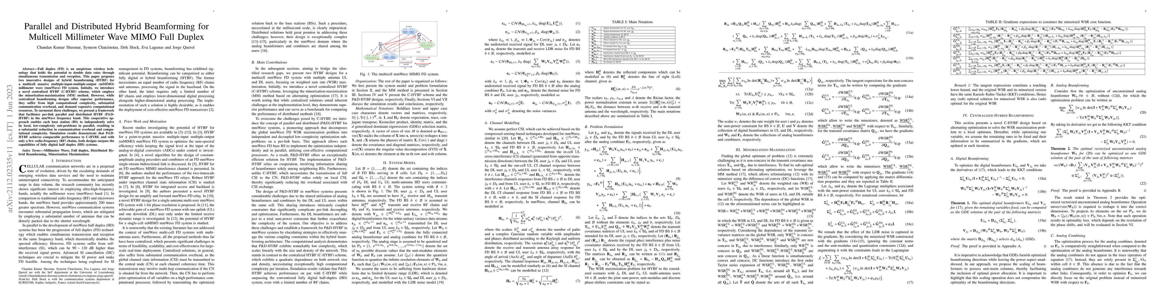 Thumbnail for Parallel and Distributed Hybrid Beamforming for Multicell Millimeter
  Wave MIMO Full Duplex