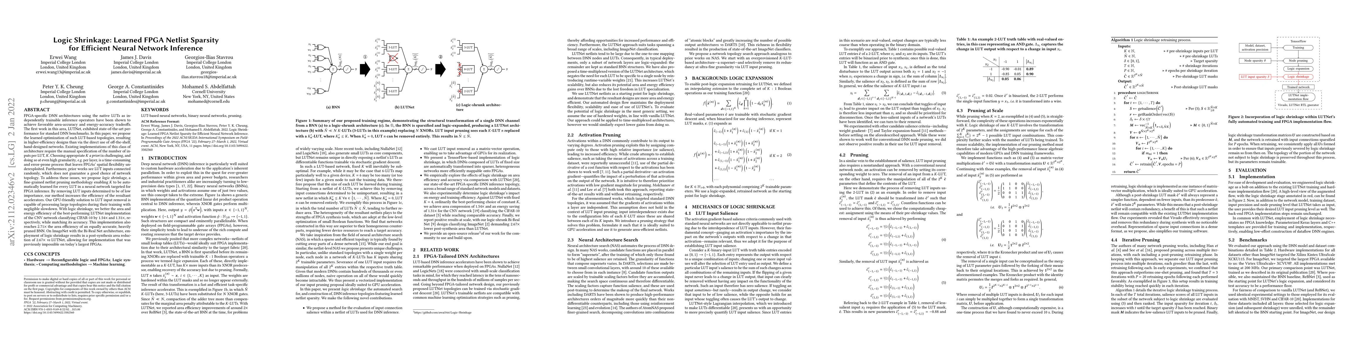 Thumbnail for Logic Shrinkage: Learned FPGA Netlist Sparsity for Efficient Neural
  Network Inference