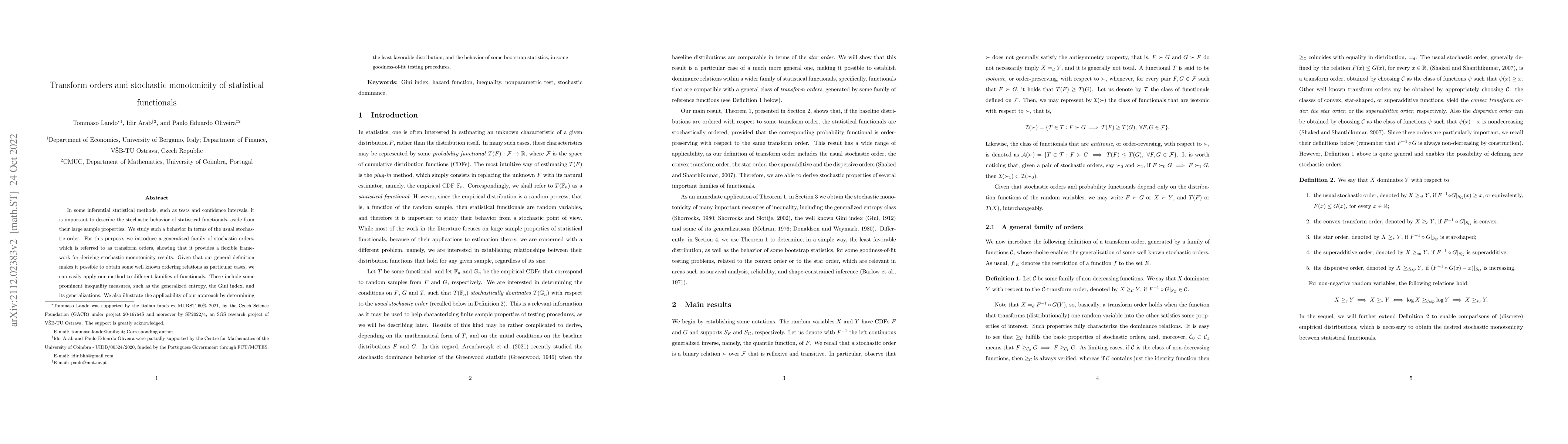 Thumbnail for Transform orders and stochastic monotonicity of statistical functionals