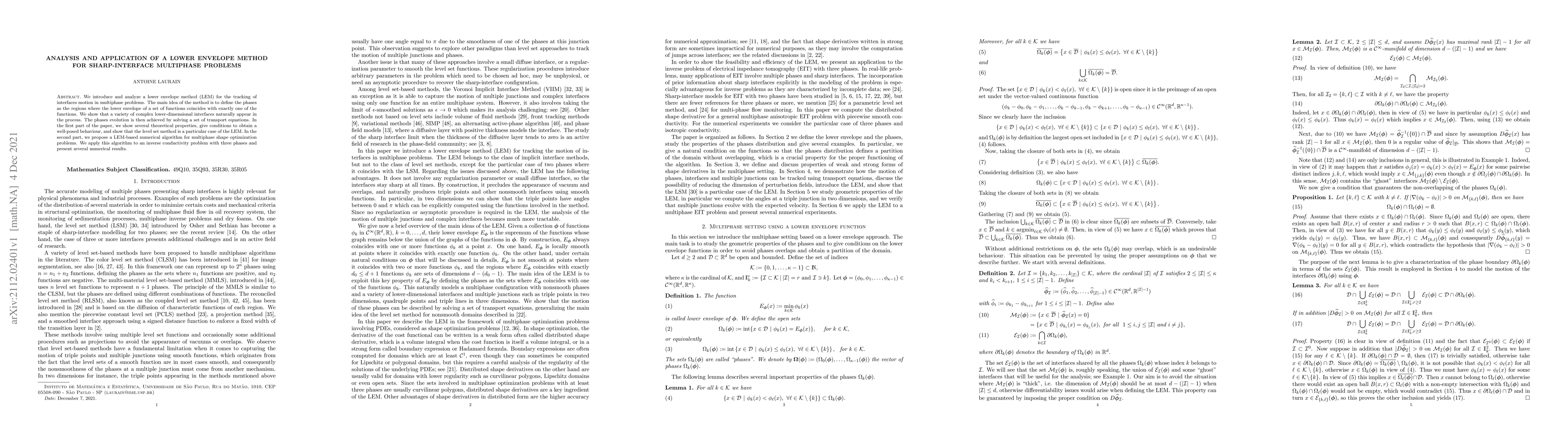Thumbnail for Analysis and application of a lower envelope method for sharp-interface
  multiphase problems