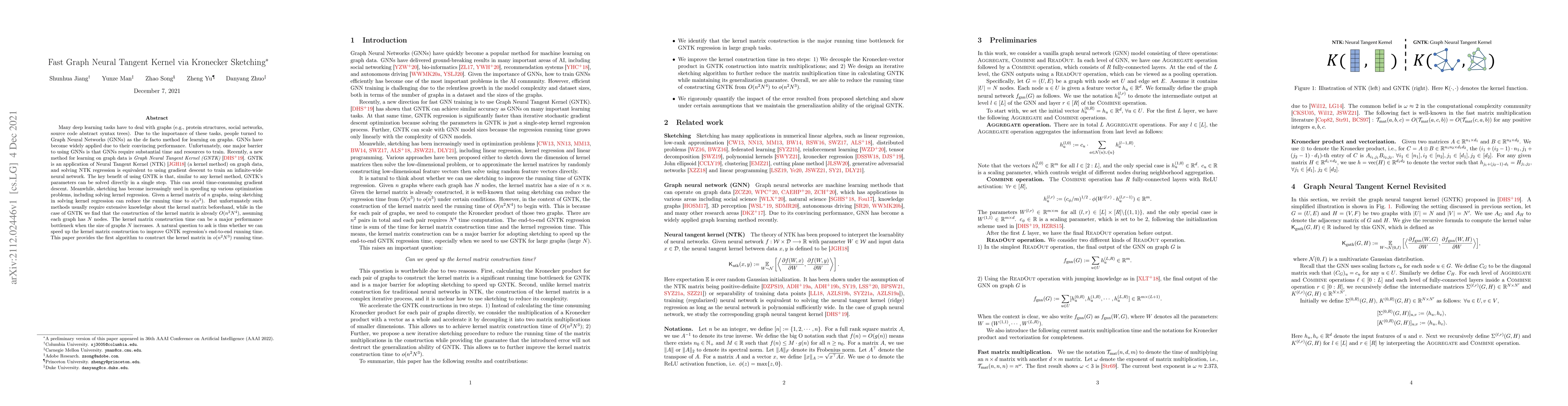Thumbnail for Fast Graph Neural Tangent Kernel via Kronecker Sketching