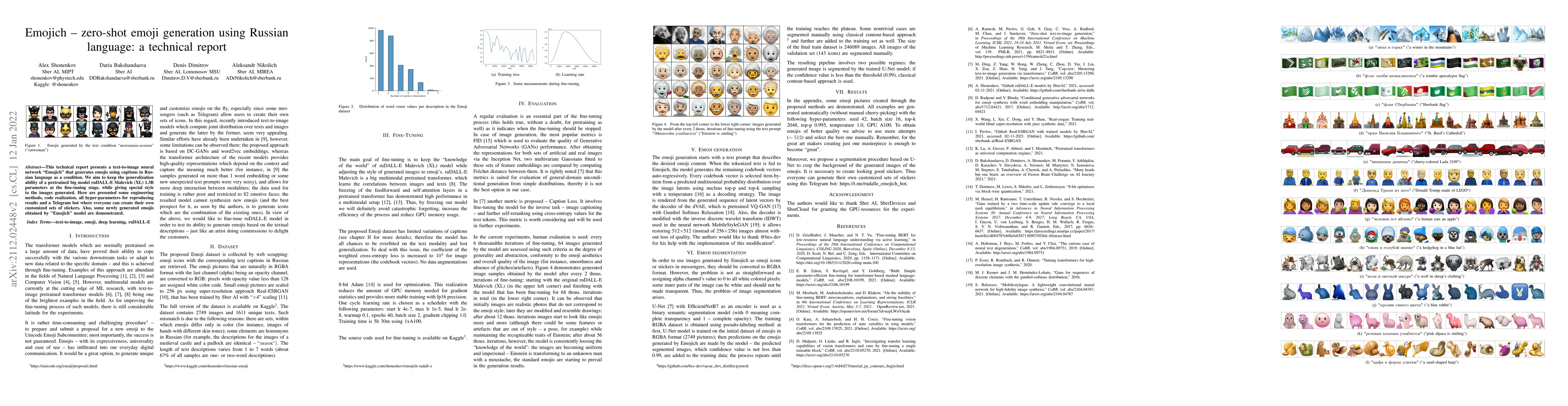 Thumbnail for Emojich -- zero-shot emoji generation using Russian language: a
  technical report