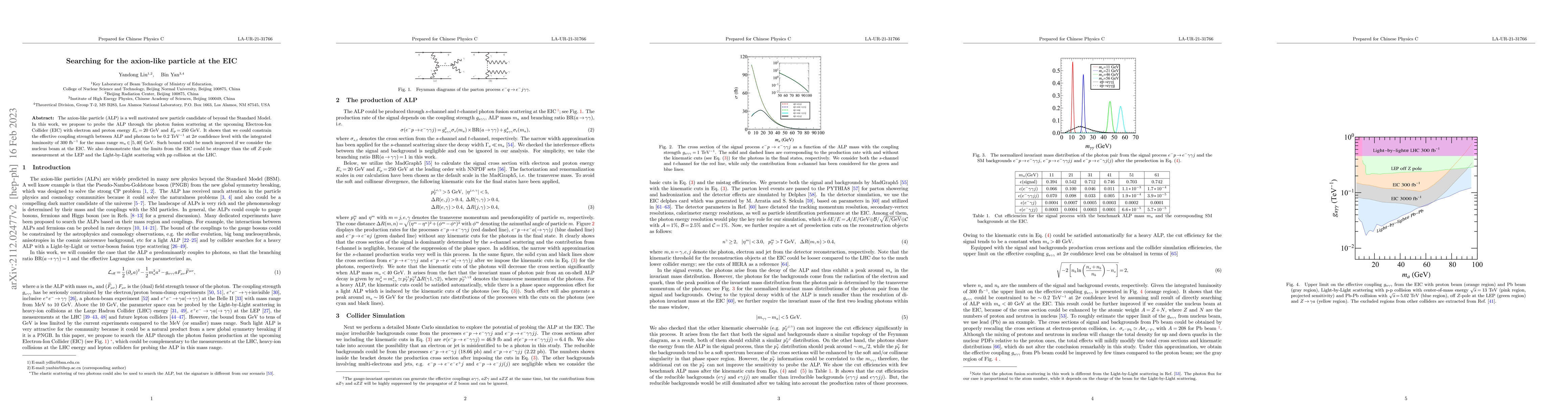 Thumbnail for Searching for the axion-like particle at the EIC