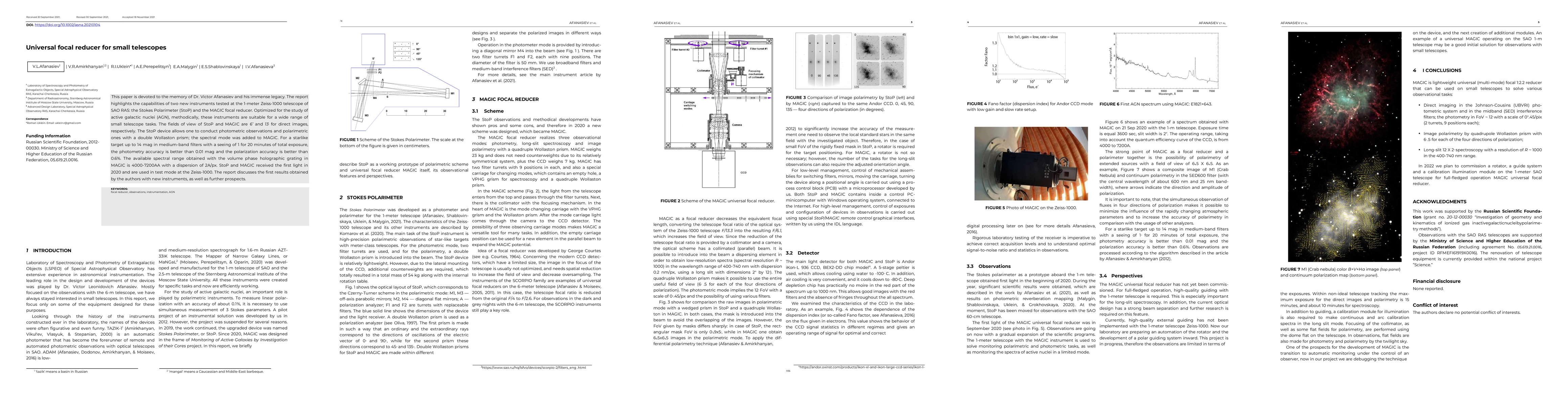 Thumbnail for Universal focal reducer for small telescopes