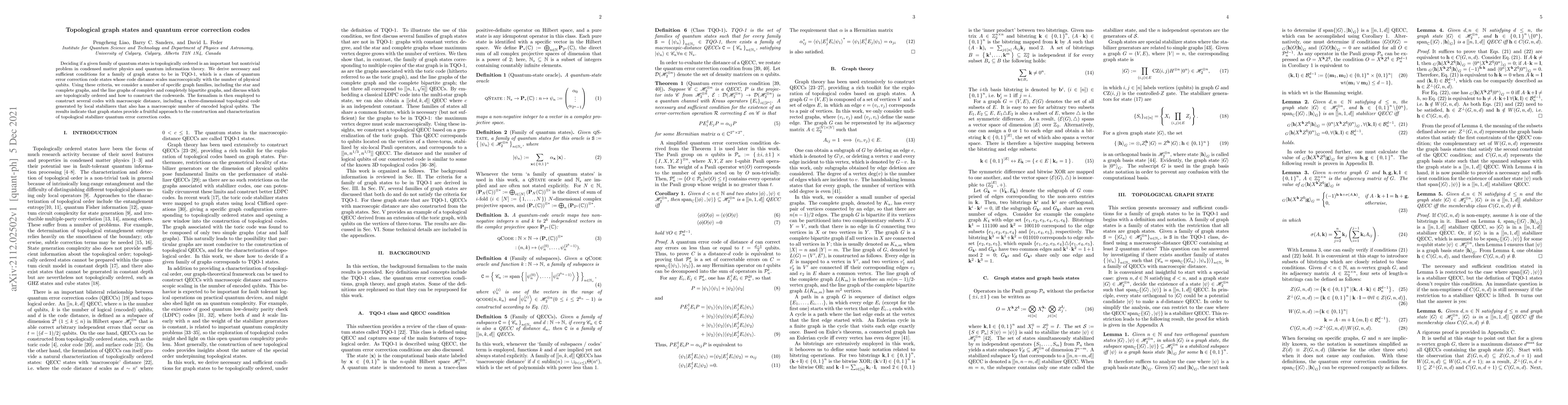 Thumbnail for Topological graph states and quantum error correction codes