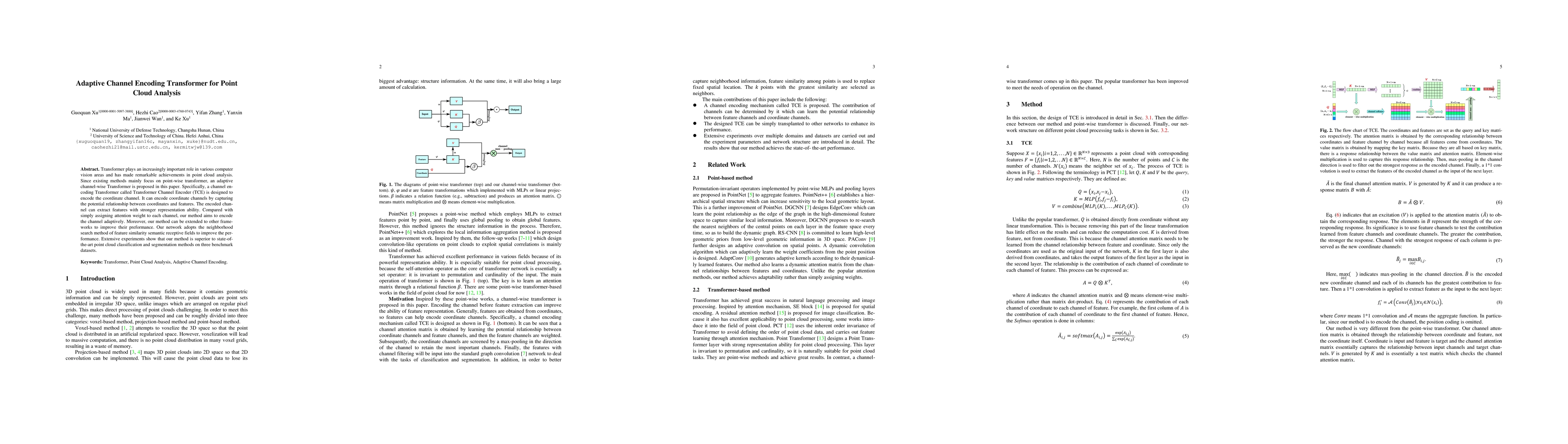 Thumbnail for Adaptive Channel Encoding Transformer for Point Cloud Analysis